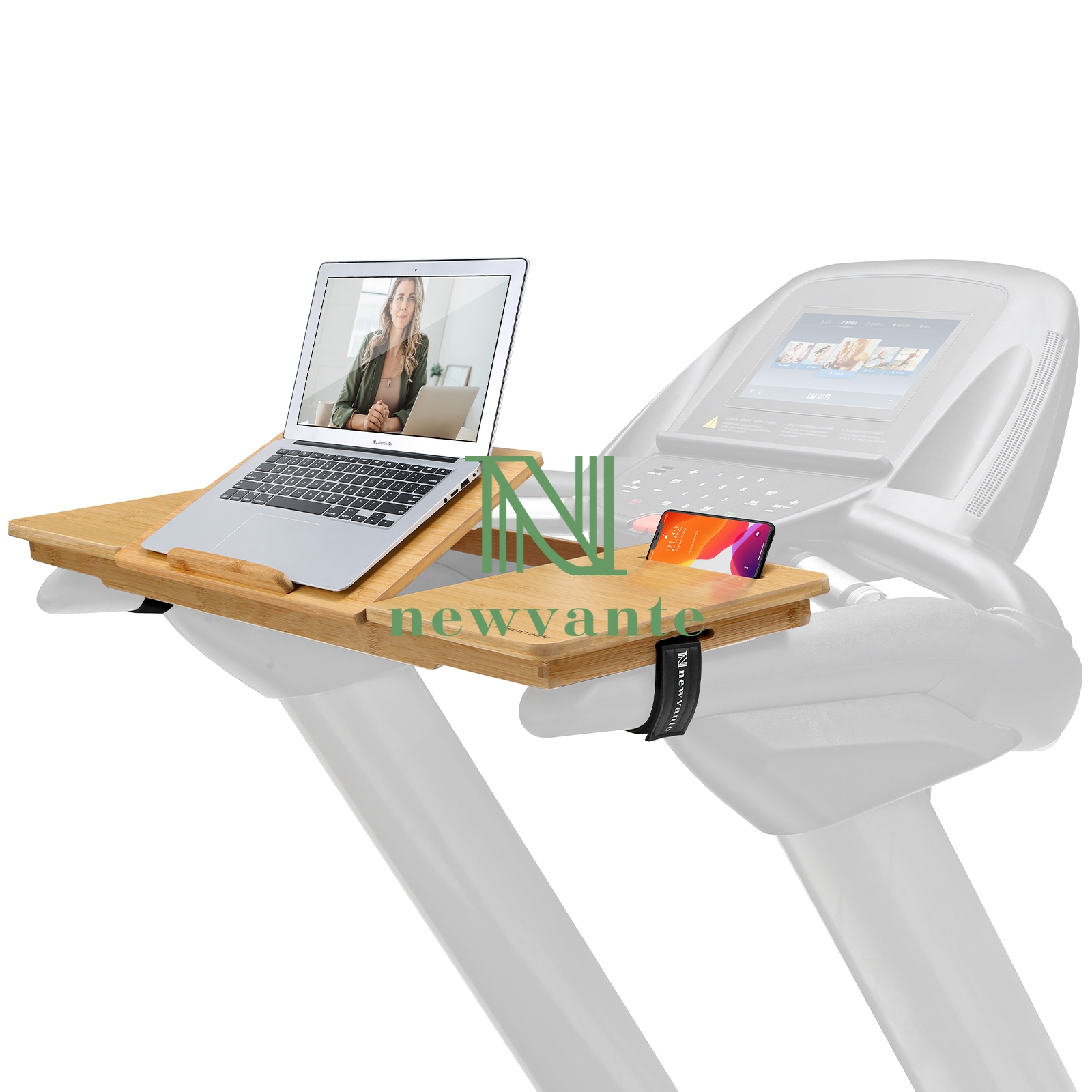 Nnewvante Treadmill Desk Attachment Bamboo Walking Laptop Holder